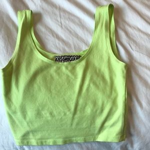 COPY - Cropped neon yellow top